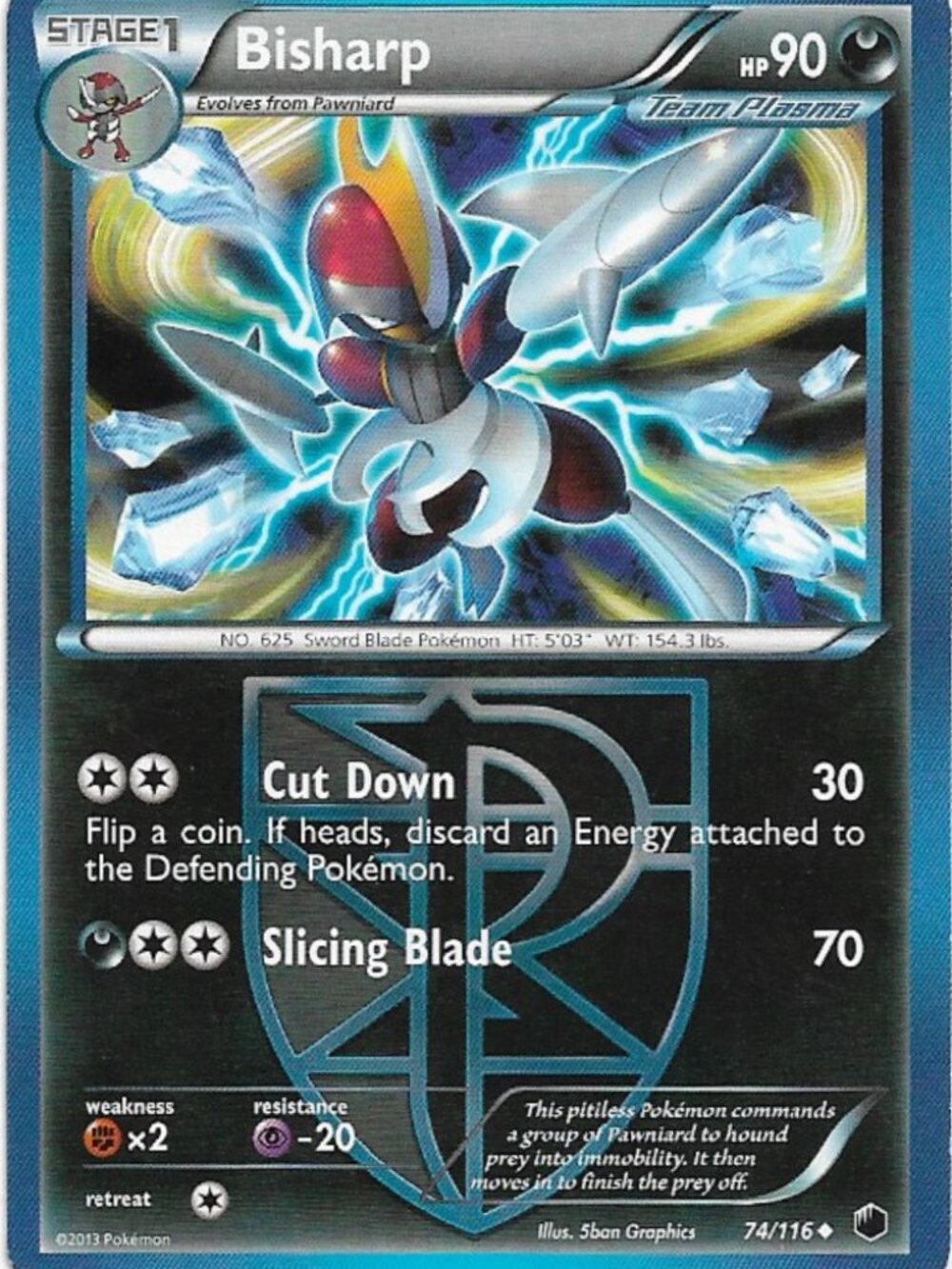 Pokemon Bisharp 74/116 Plasma Freeze NM
